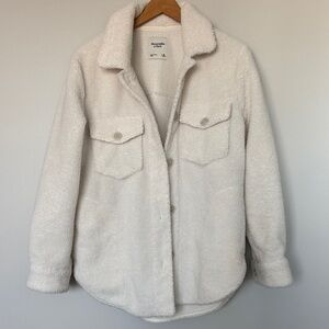 Abercrombie & Fitch Off-White Teddy Jacket Size Medium